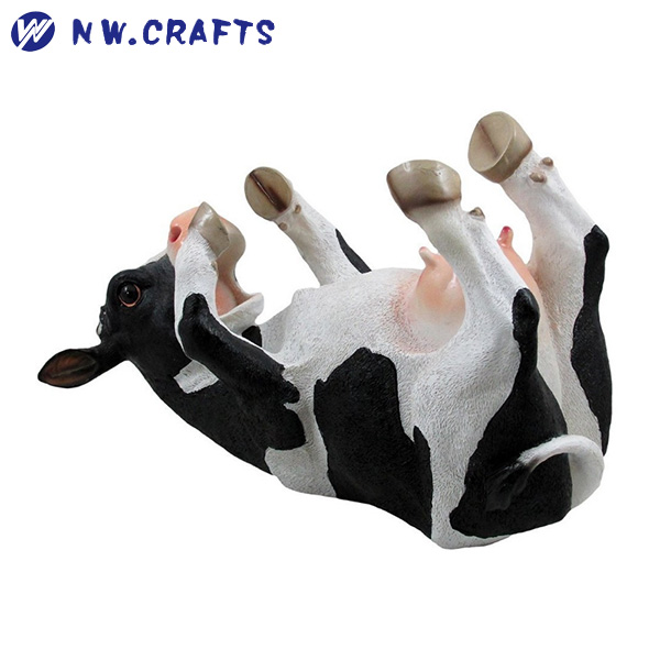 Polyresin Cow wine bott holder